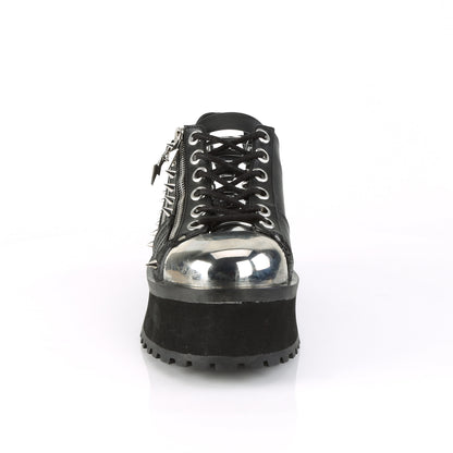 Demonia GRAVEDIGGER-04 Black Lace-Up Platform Oxford Shoes