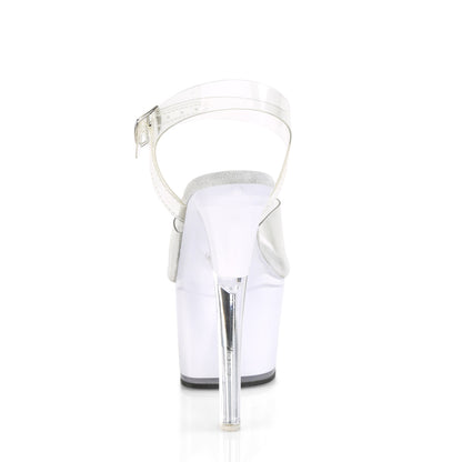 ILLUMINATOR-708 Pleaser White Glow 7 Inch Pole Dance Platform Shoes