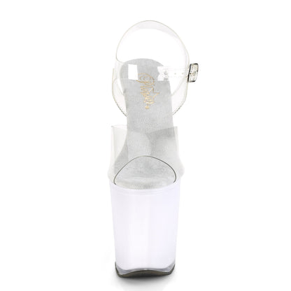 ILLUMINATOR-808 Pleaser White Glow 8 Inch Pole Dancing Platform Shoes