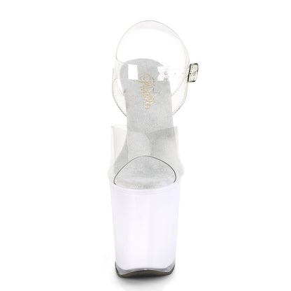 ILLUMINATOR-808 Pleaser White Glow 8 Inch Pole Dancing Platform Shoes