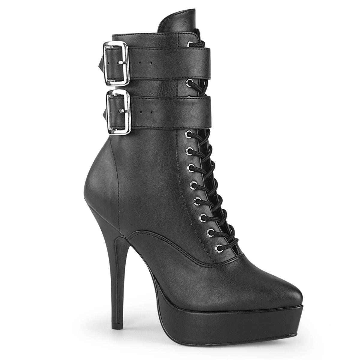 INDULGE-1026 Devious Black 5.3 Inch Fetish Platforms