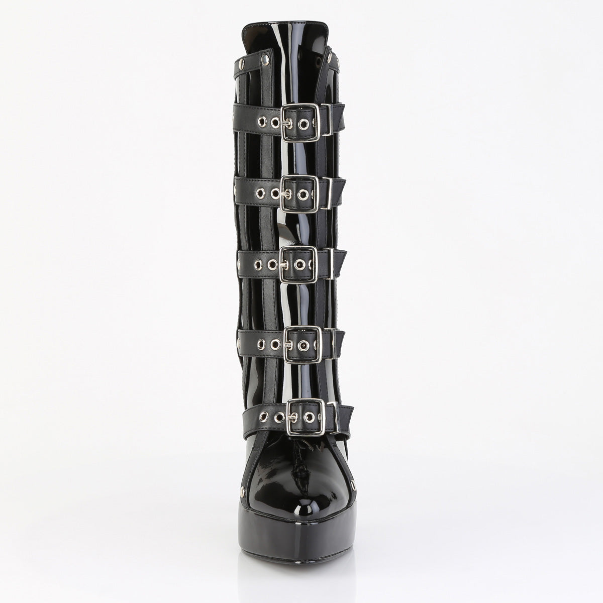 INDULGE-1038 Devious Black 5.3 Inch Fetish Platforms