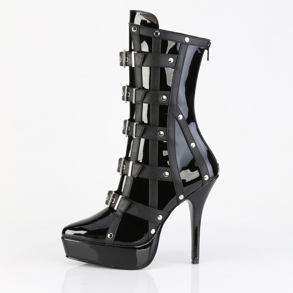 INDULGE-1038 Devious Black 5.3 Inch Fetish Platforms