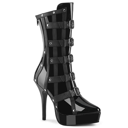 INDULGE-1038 Devious Black 5.3 Inch Fetish Platforms Blk Pat