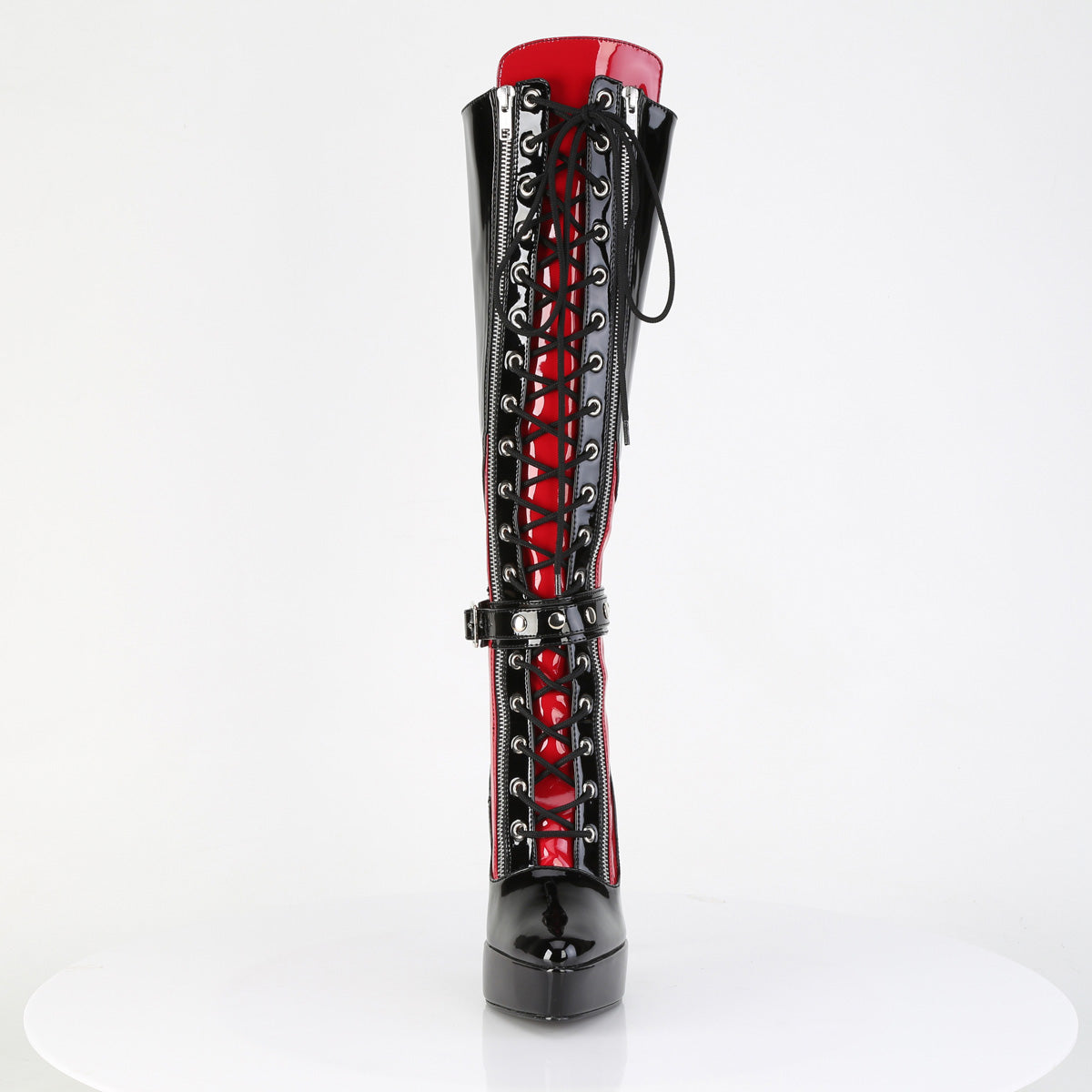 INDULGE-2028 Devious Black Red 5.3 Inch Fetish Platforms