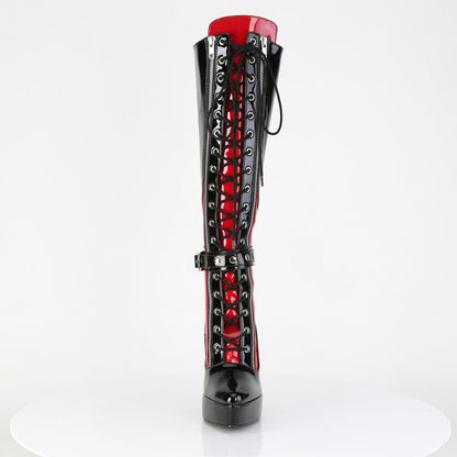 INDULGE-2028 Devious Black Red 5.3 Inch Fetish Platforms