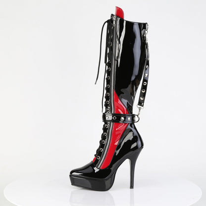 INDULGE-2028 Devious Black Red 5.3 Inch Fetish Platforms