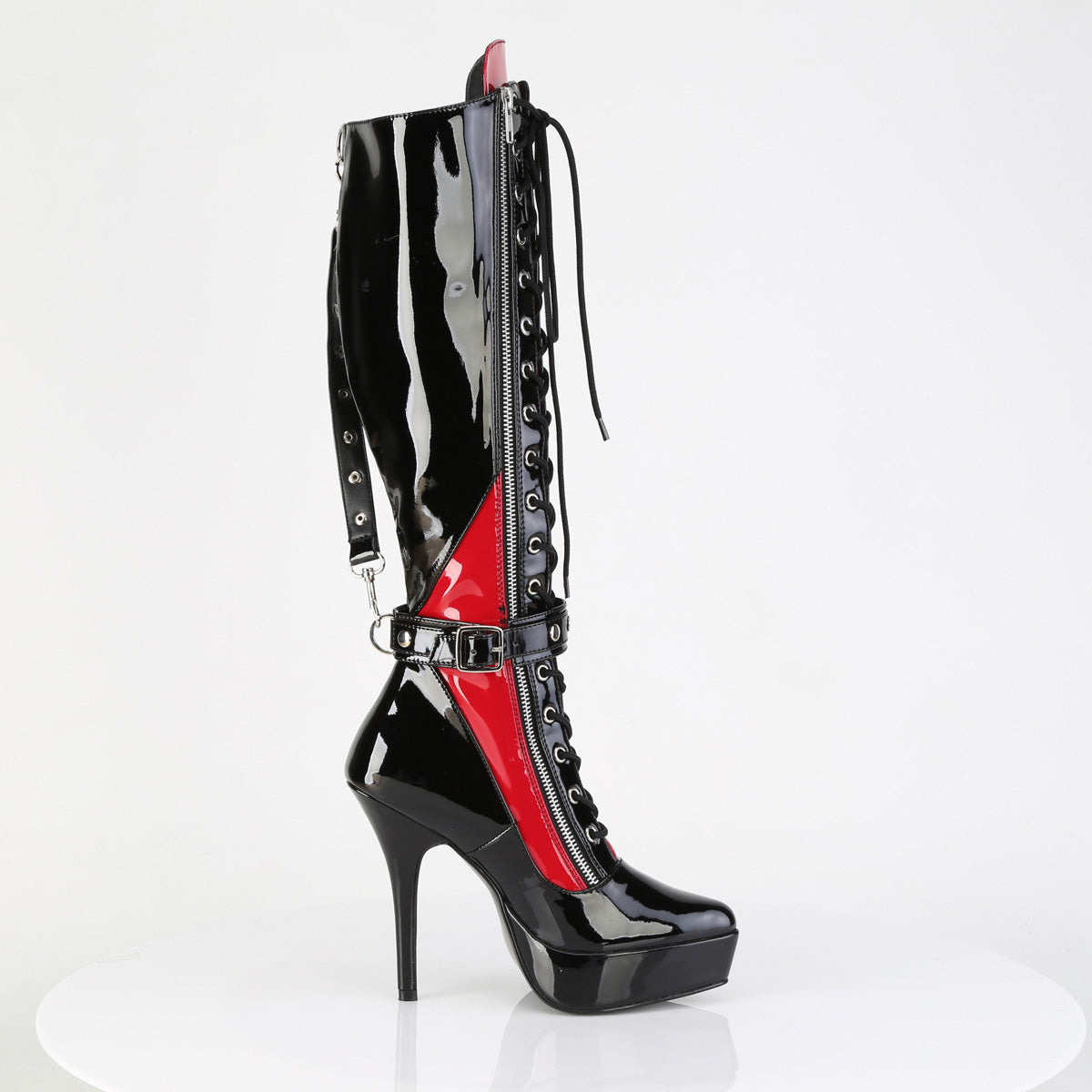 INDULGE-2028 Devious Black Red 5.3 Inch Fetish Platforms