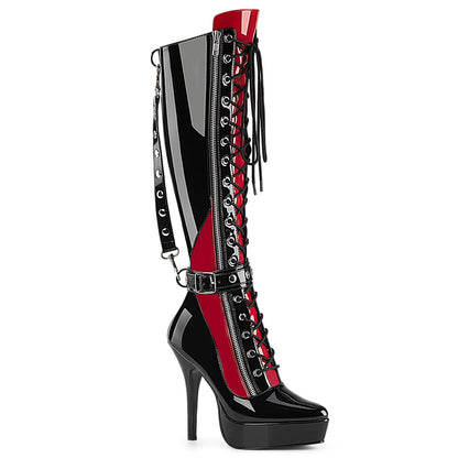 INDULGE-2028 Devious Black Red 5.3 Inch Fetish Platforms