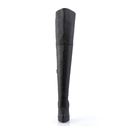 INDULGE-3011 Devious Black Leather 5.3 Inch Fetish Platforms