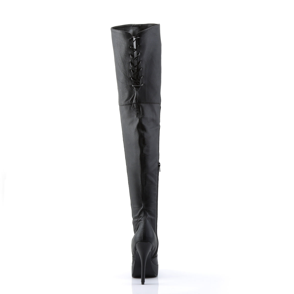 INDULGE-3011 Devious Black Leather 5.3 Inch Fetish Platforms