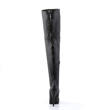 INDULGE-3011 Devious Black Leather 5.3 Inch Fetish Platforms