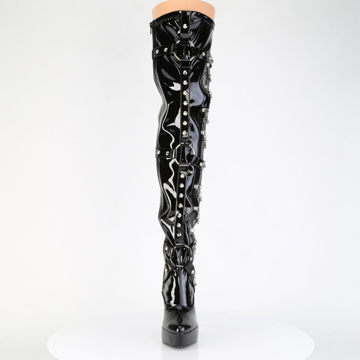 INDULGE-3026 Devious Black 5.3 Inch Fetish Platforms