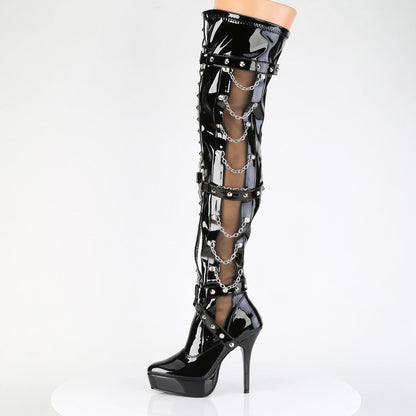 INDULGE-3026 Devious Black 5.3 Inch Fetish Platforms