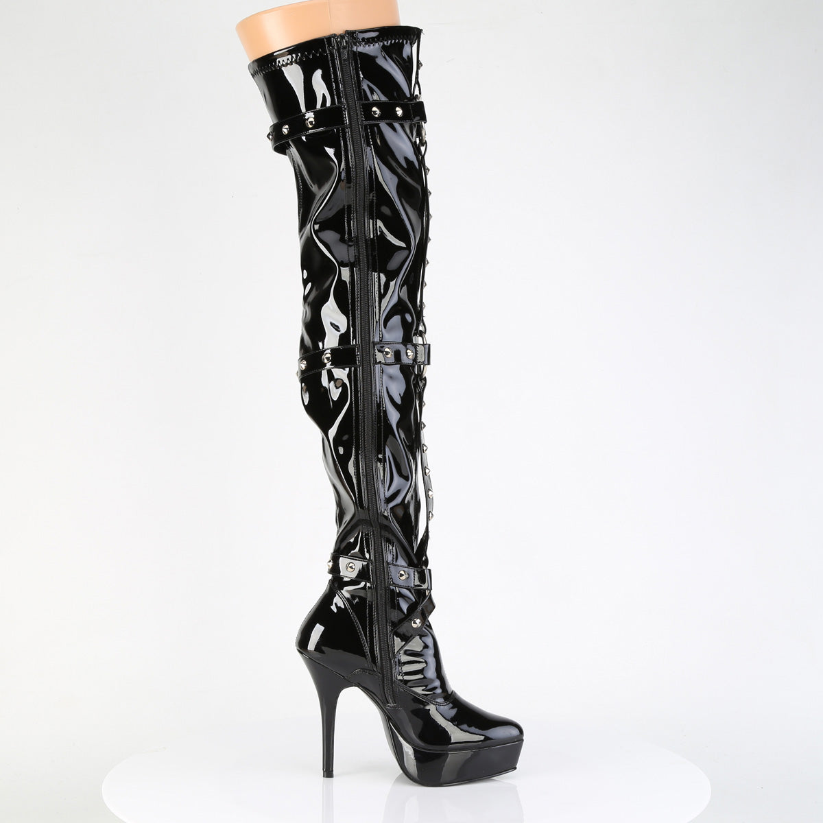 INDULGE-3026 Devious Black 5.3 Inch Fetish Platforms