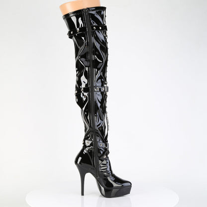 INDULGE-3026 Devious Black 5.3 Inch Fetish Platforms