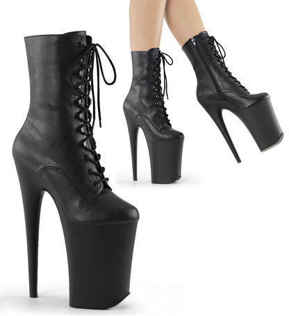 INFINITY-1020 Pleaser 9 Inch Heel Black Pole Dancer Platform Shoes