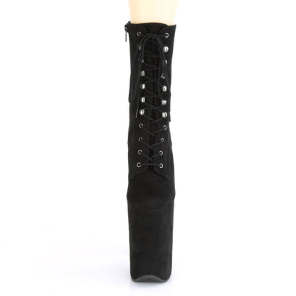 INFINITY-1020FS Pleaser Black 9 Inch Extreme High Ankle Boots