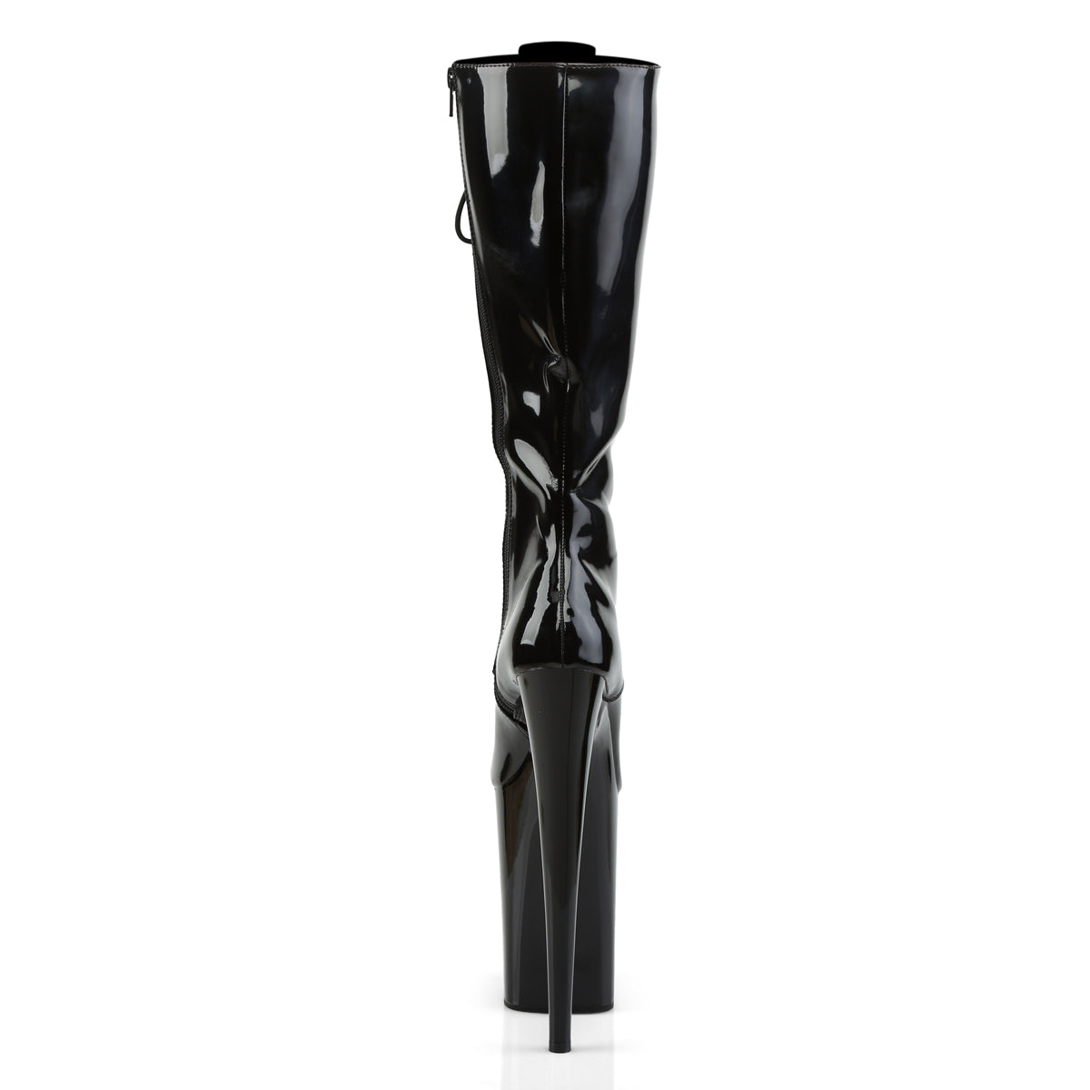 Pleaser INFINITY-2020 Black Lace-Up Platform Knee High Boots - 9 Inch Heels