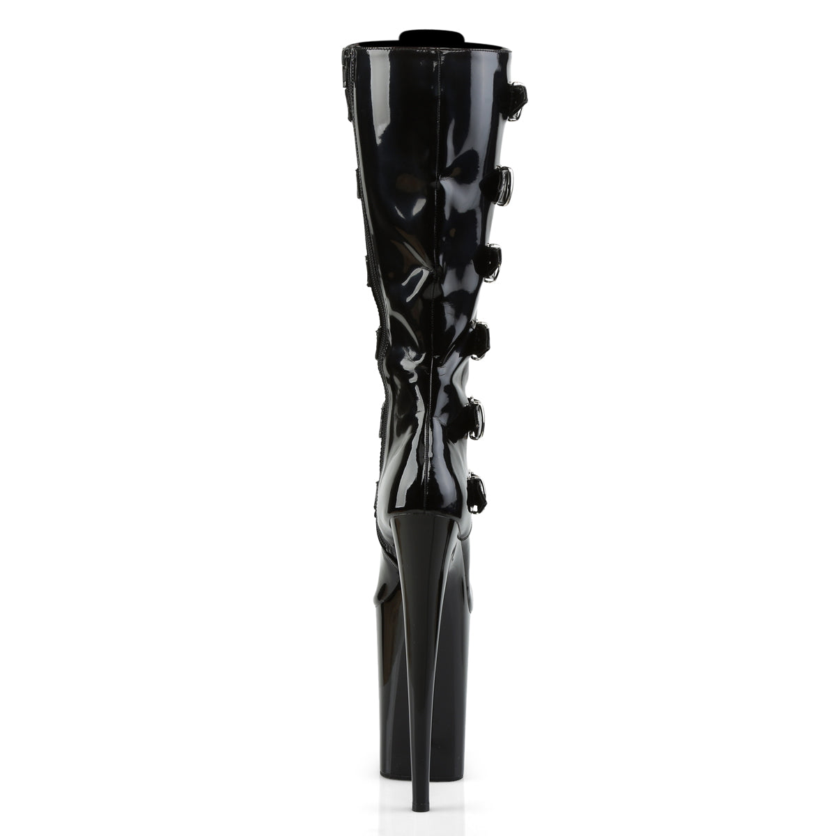 Pleaser INFINITY-2049 Black Lace-Up Platform Knee High Boots - 9 Inch Heels