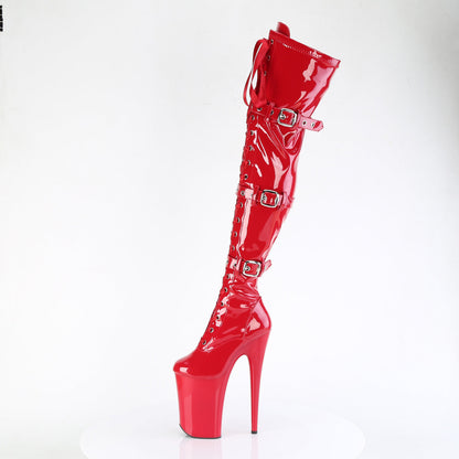 INFINITY-3028 Pleaser Red 9 Inch Extreme High Thigh Highs