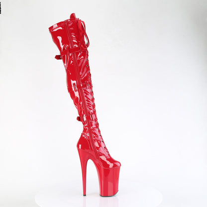 INFINITY-3028 Pleaser Red 9 Inch Extreme High Thigh Highs