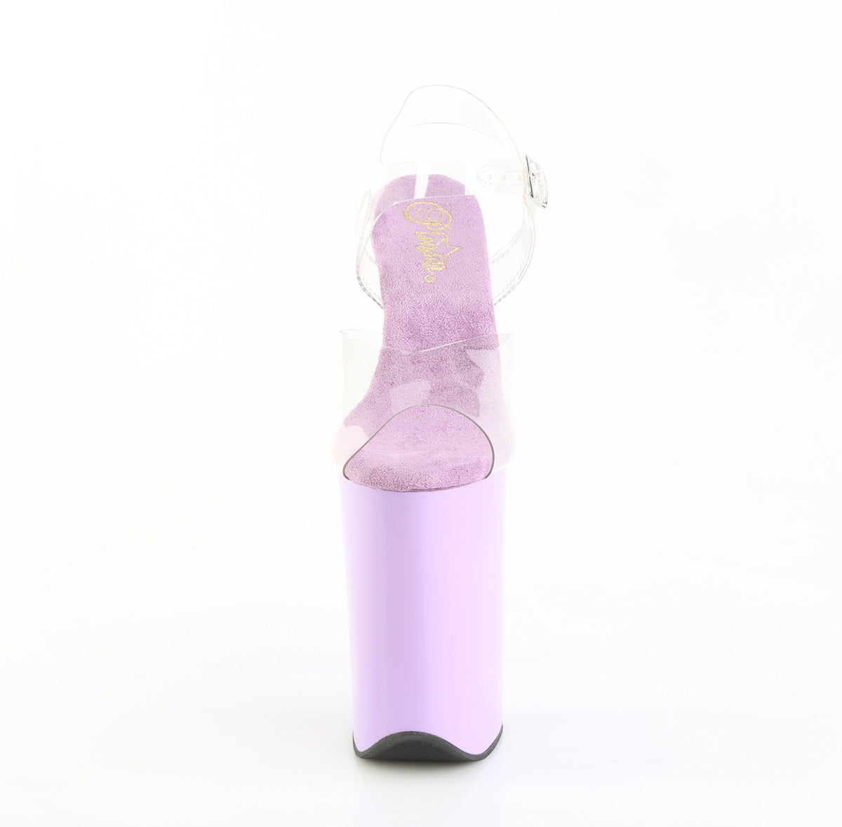Pleaser INFINITY-908 Clear / Lavender Platform Sandals - 9 Inch Heels