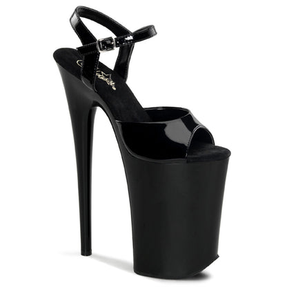 INFINITY-909 Pleaser 9" Heel Black Patent Stripper Platforms High Heels