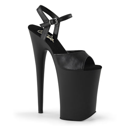 Pleaser INFINITY-909 Black / Black Matte Platform Sandals - 9 Inch Heels