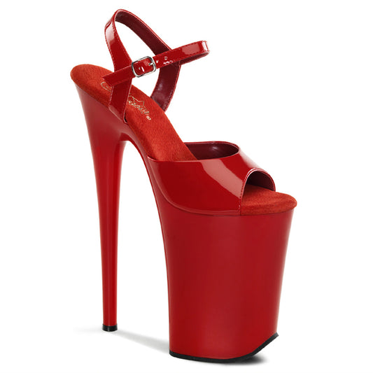 Pleaser INFINITY-909 Red Platform Sandals - 9 Inch Heels