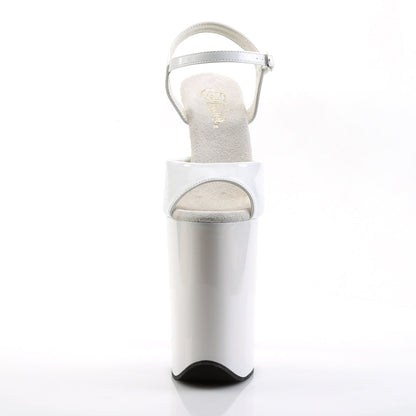 infinity 909 pleaser sexy shoes 9 inch heel 5 1 4 inch platforms ankle strap sandals white