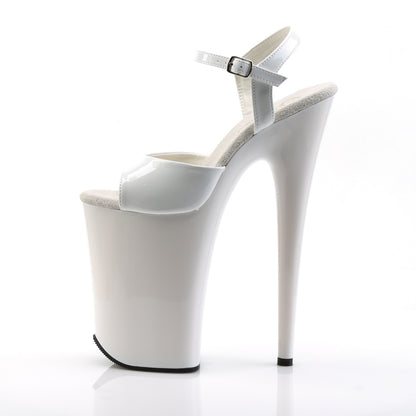 Pleaser INFINITY-909 White Platform Sandals - 9 Inch Heels