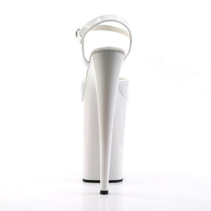 Pleaser INFINITY-909 White Platform Sandals - 9 Inch Heels