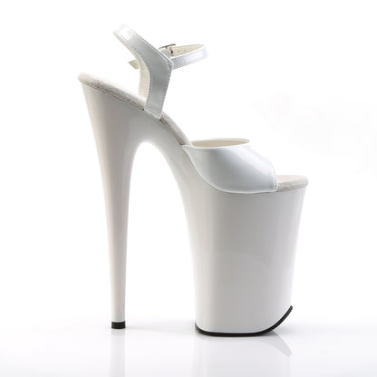 Pleaser INFINITY-909 White Platform Sandals - 9 Inch Heels