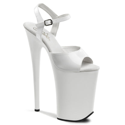 Pleaser INFINITY-909 White Platform Sandals - 9 Inch Heels