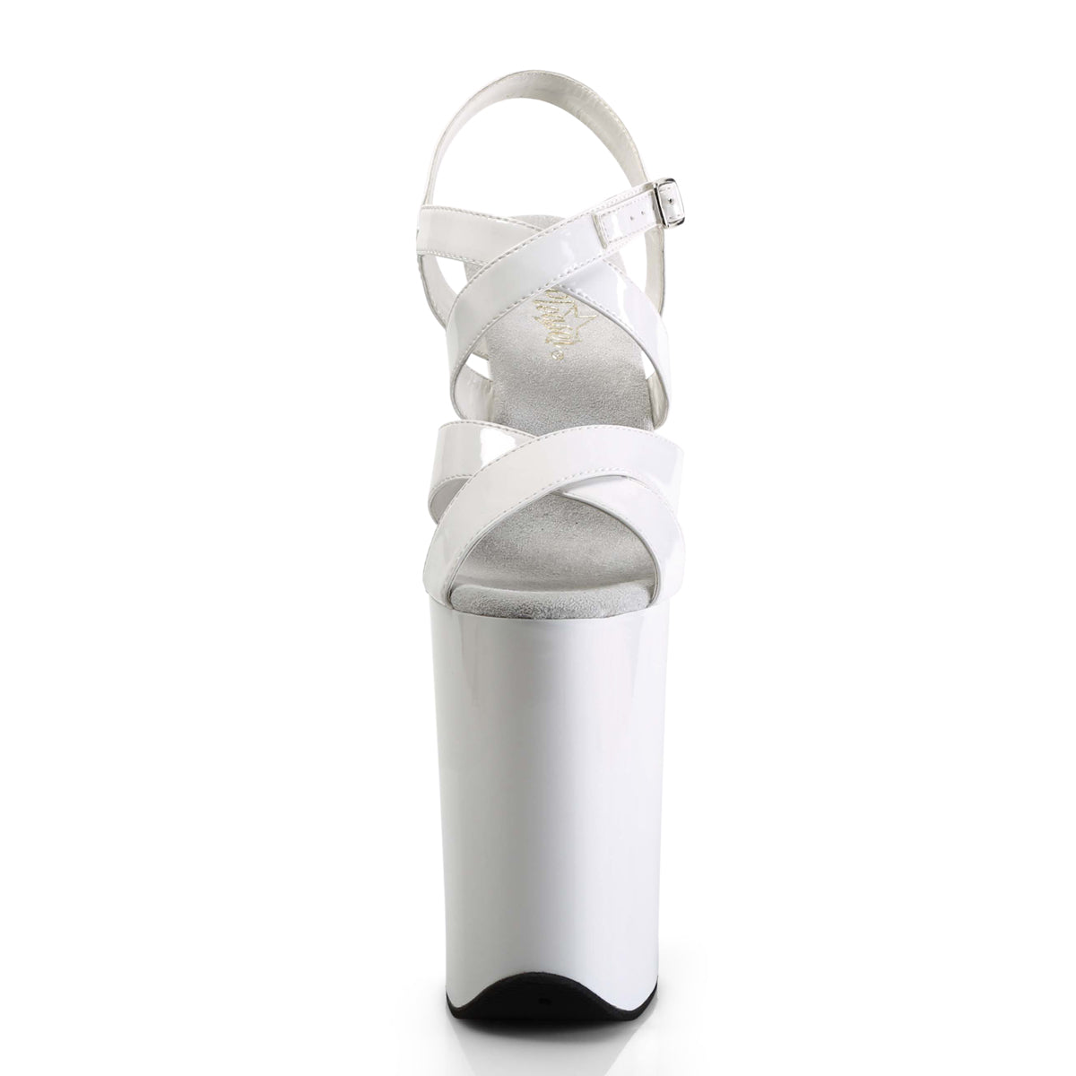 Pleaser INFINITY-997 White Platform Sandals - 9 Inch Heels