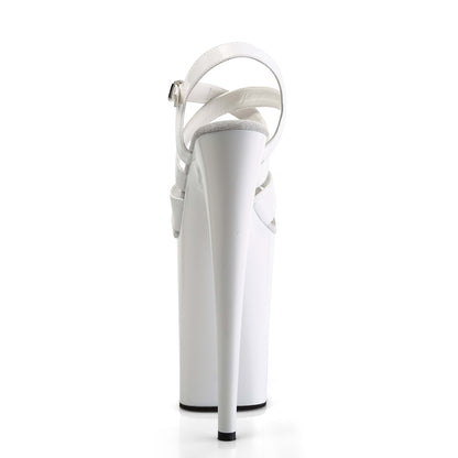 Pleaser INFINITY-997 White Platform Sandals - 9 Inch Heels
