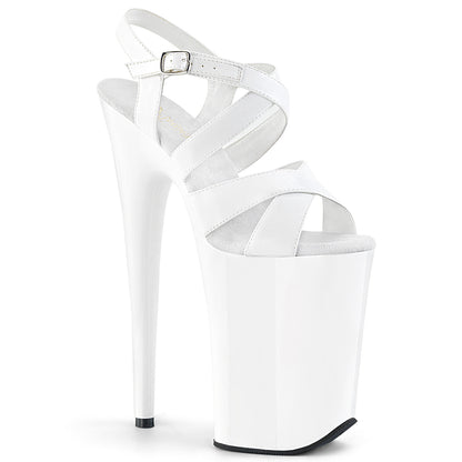 Pleaser INFINITY-997 White Platform Sandals - 9 Inch Heels