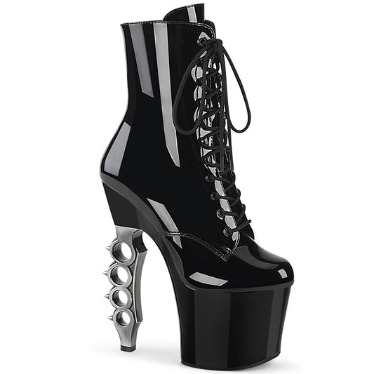 IRONGRIP-1020 Pleaser Black 7 Inch Pole Dancer Ankle Boots