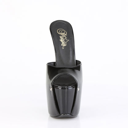 Pleaser JUBILANT-01 Black Platform Mules - 7 Inch Heels
