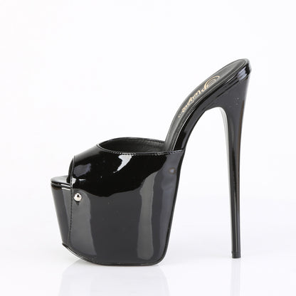 Pleaser JUBILANT-01 Black Platform Mules - 7 Inch Heels