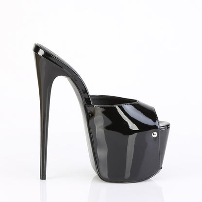Pleaser JUBILANT-01 Black Platform Mules - 7 Inch Heels