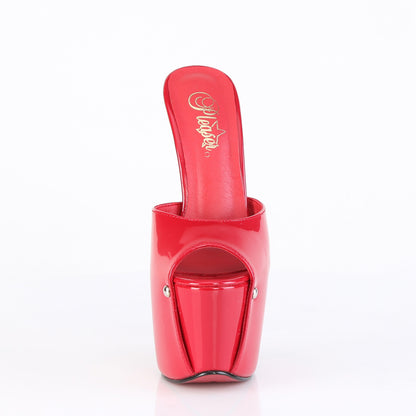 Pleaser JUBILANT-01 Red Platform Mules - 7 Inch Heels