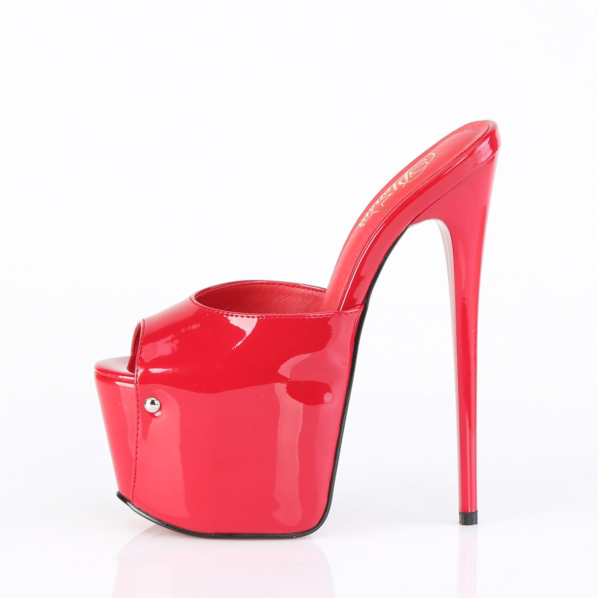 Pleaser JUBILANT-01 Red Platform Mules - 7 Inch Heels