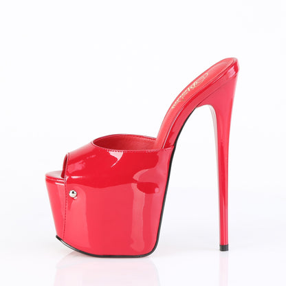 Pleaser JUBILANT-01 Red Platform Mules - 7 Inch Heels