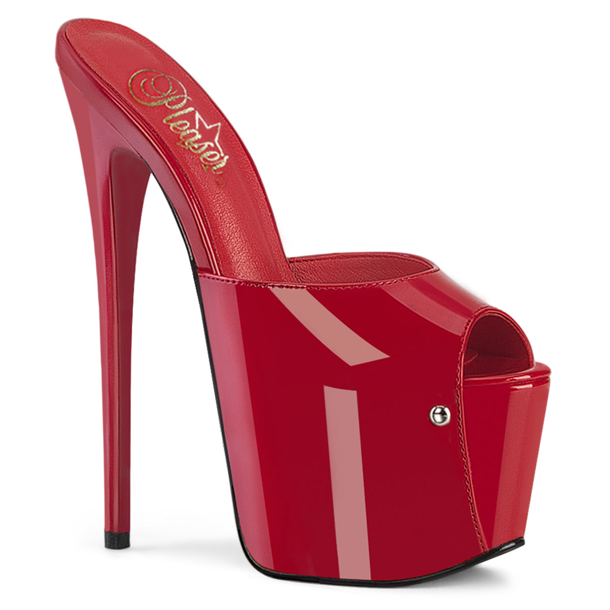 Pleaser JUBILANT-01 Red Platform Mules - 7 Inch Heels