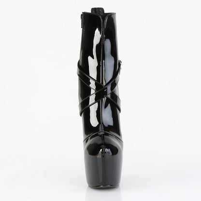 Pleaser JUBILANT-1011 Black Platform Ankle Boots - 7 Inch Heels