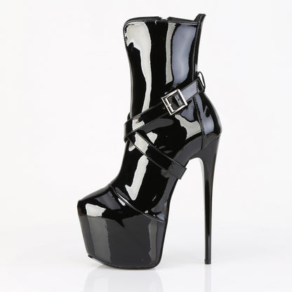Pleaser JUBILANT-1011 Black Platform Ankle Boots - 7 Inch Heels
