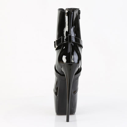Pleaser JUBILANT-1011 Black Platform Ankle Boots - 7 Inch Heels