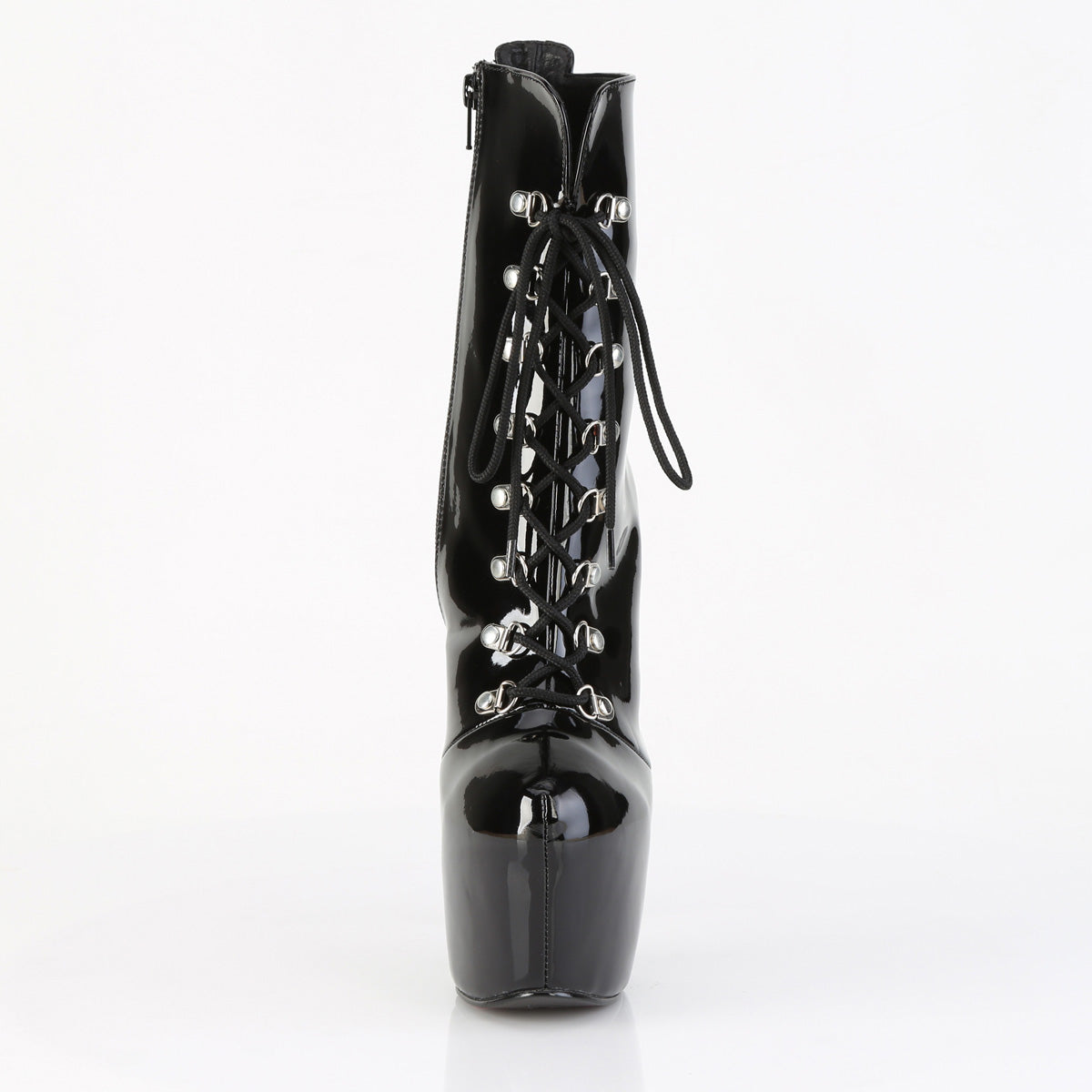 Pleaser JUBILANT-1014 Black Lace-Up Platform Ankle Boots - 7 Inch Heels
